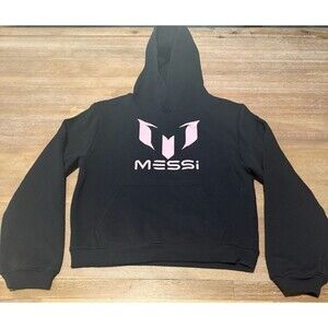 Messi Collection Hoodie Kids Size Large 14-16 Black Pullover FIFA Soccer
